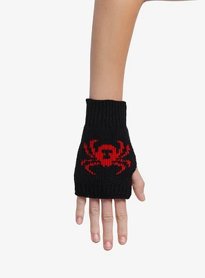 Red Spider Fingerless Gloves