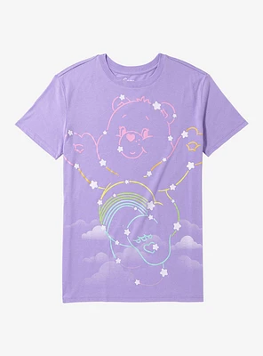 Care Bears Glitter Star Rainbow Boyfriend Fit Girls T-Shirt