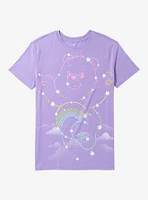 Care Bears Glitter Star Rainbow Boyfriend Fit Girls T-Shirt