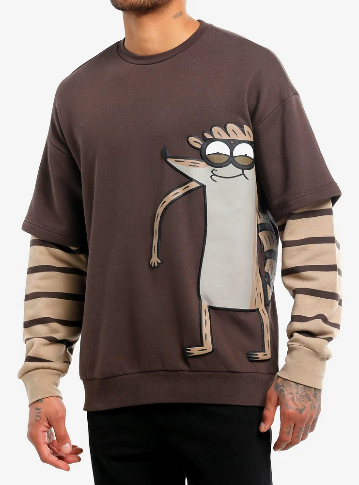 Regular Show Rigby Stripe Twofer Sweatshirt