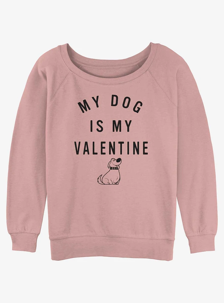 Disney Pixar Up Valentine Dug Girls Slouchy Sweatshirt