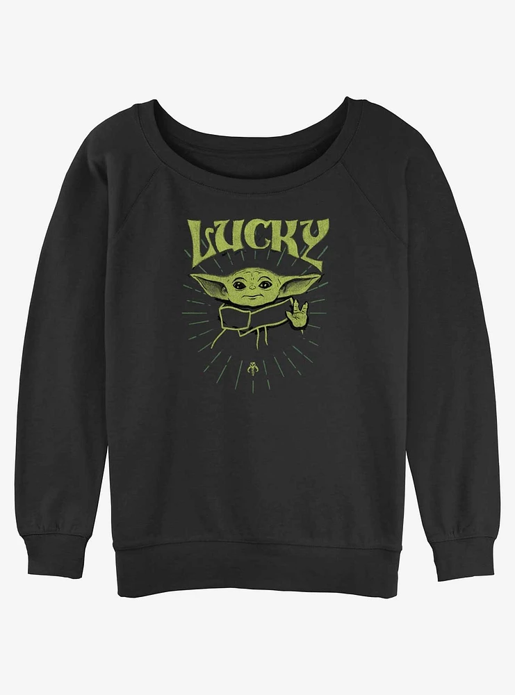 Star Wars The Mandalorian Force Of Luck Girls Slouchy Sweatshirt