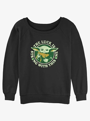 Star Wars The Mandalorian Child Lucky Force Girls Slouchy Sweatshirt