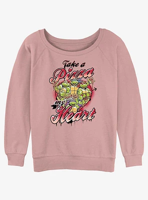 Teenage Mutant Ninja Turtles Pizza Heart Girls Slouchy Sweatshirt