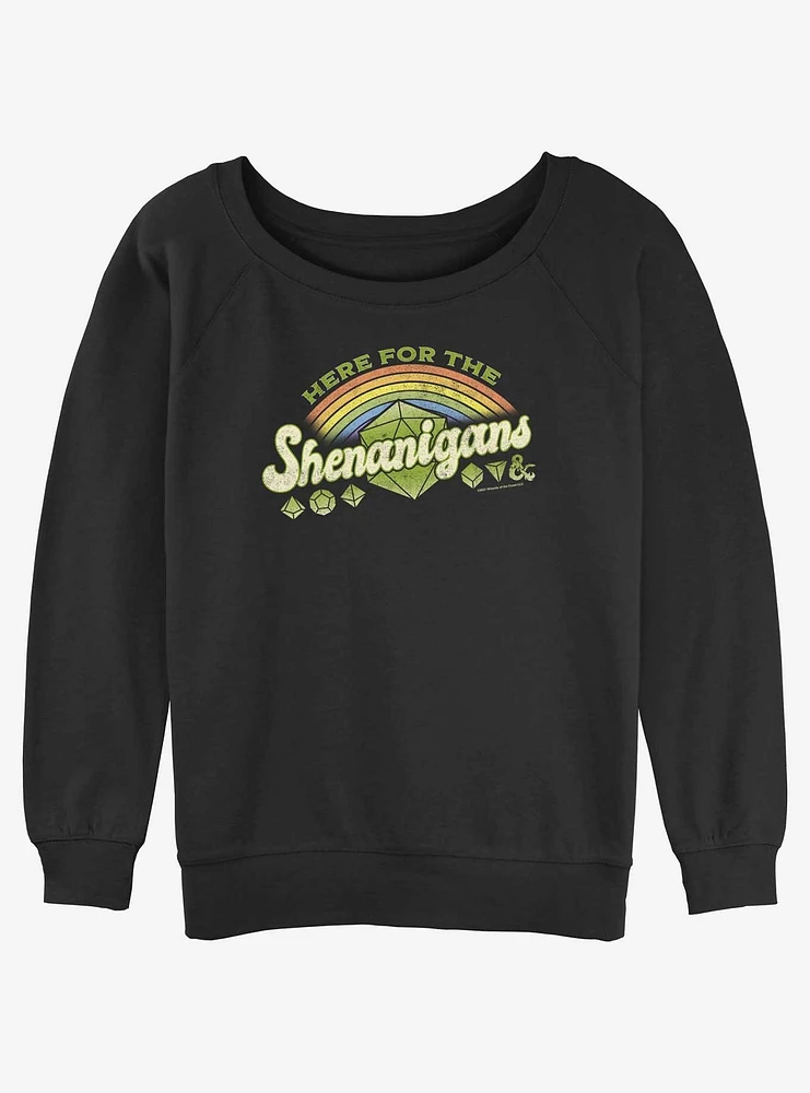 Dungeons & Dragons Here For Shenanigans Girls Slouchy Sweatshirt