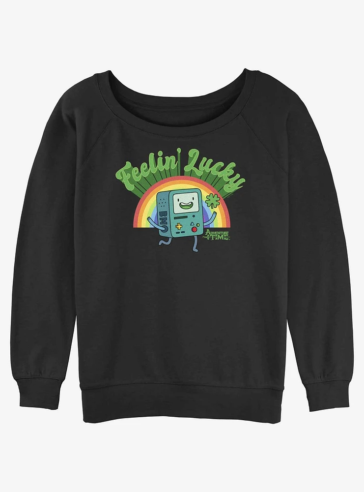 Adventure Time Lucky BMO Girls Slouchy Sweatshirt