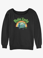 Adventure Time Lucky BMO Girls Slouchy Sweatshirt