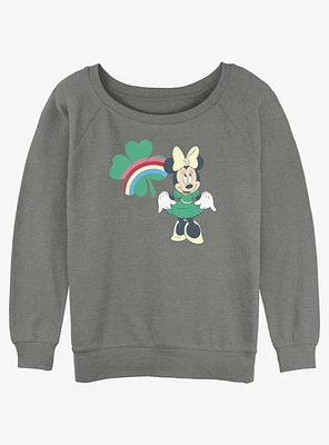 Disney Minnie Mouse Clover Rainbow Girls Slouchy Sweatshirt