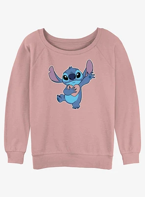 Disney Lilo & Stitch Ohana Heart Girls Slouchy Sweatshirt