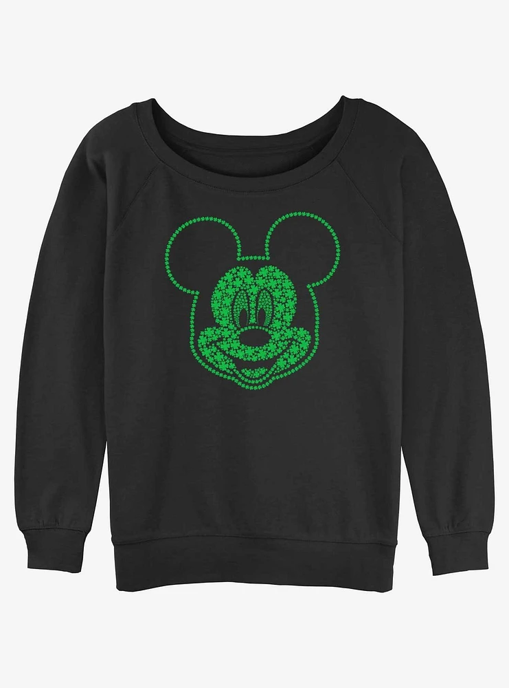 Disney Mickey Mouse Shamrocks Girls Slouchy Sweatshirt