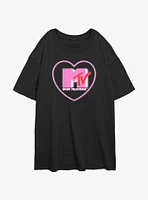 MTV Heart Love Logo Girls Oversized T-Shirt