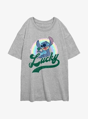 Disney Lilo & Stitch Lucky Rainbow Girls Oversized T-Shirt