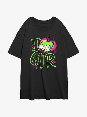 Invader ZIM Love Gir Girls Oversized T-Shirt