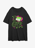 Invader ZIM Love Gir Girls Oversized T-Shirt