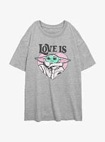 Star Wars The Mandalorian Love Is Grogu Girls Oversized T-Shirt