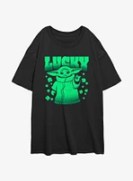 Star Wars The Mandalorian Grogu Lucky One Girls Oversized T-Shirt