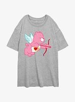 Care Bears Cupids Bow Love-a-Lot Bear Girls Oversized T-Shirt