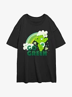 Care Bears Good Luck Bear Go Green Girls Oversized T-Shirt