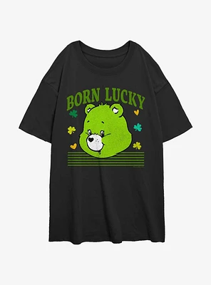 Care Bears Lucky Bear Head Girls Oversized T-Shirt