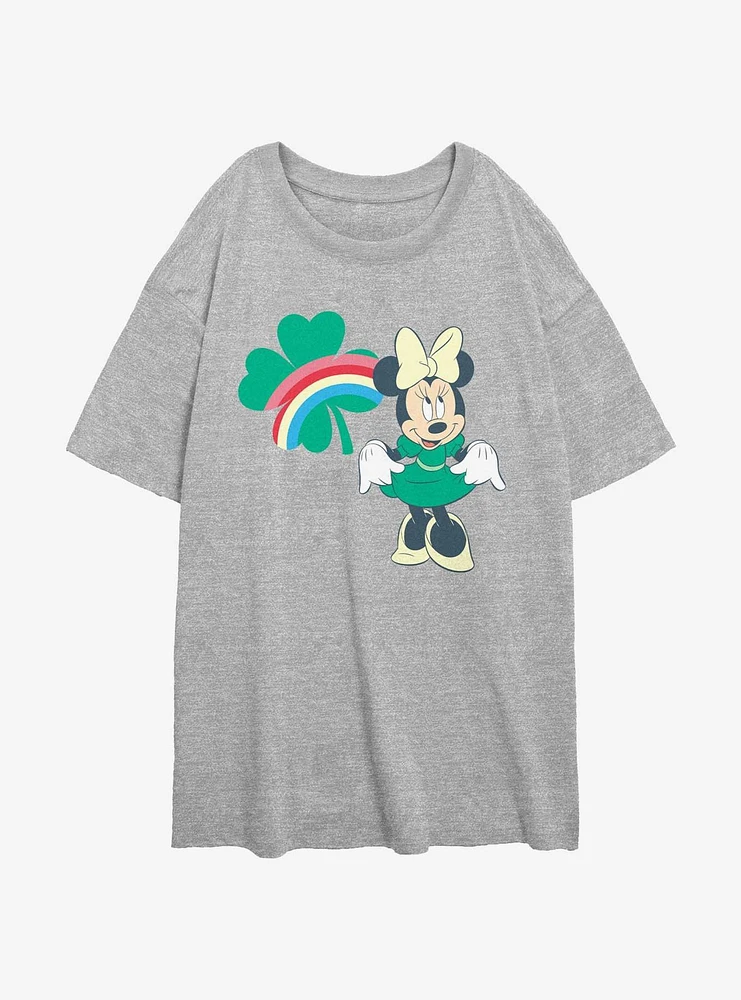 Disney Minnie Mouse Clover Rainbow Girls Oversized T-Shirt