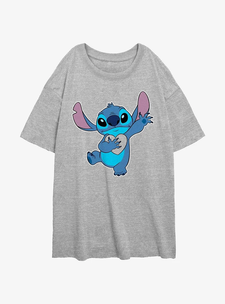 Disney Lilo & Stitch Ohana Heart Girls Oversized T-Shirt