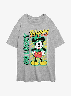 Disney Mickey Mouse Happy Go Lucky Girls Oversized T-Shirt