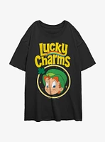 Lucky Charms Leprechaun Girls Oversized T-Shirt