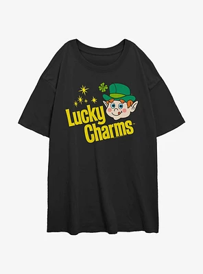 Lucky Charms Logo Retro Girls Oversized T-Shirt