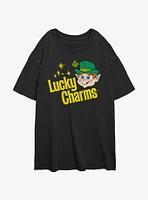 Lucky Charms Logo Retro Girls Oversized T-Shirt