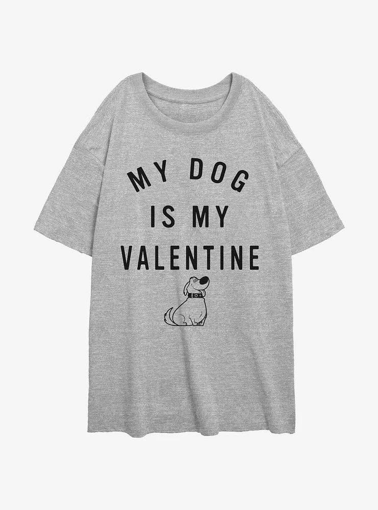 Disney Pixar Up Valentine Dug Girls Oversized T-Shirt