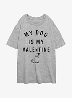 Disney Pixar Up Valentine Dug Girls Oversized T-Shirt