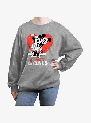 Disney Mickey Mouse Couple Goals Girls Oversized Sweatshirt