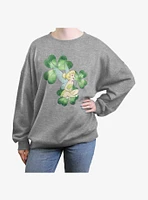 Disney Tinker Bell Lucky Fairy Girls Oversized Sweatshirt