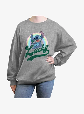 Disney Lilo & Stitch Lucky Rainbow Girls Oversized Sweatshirt