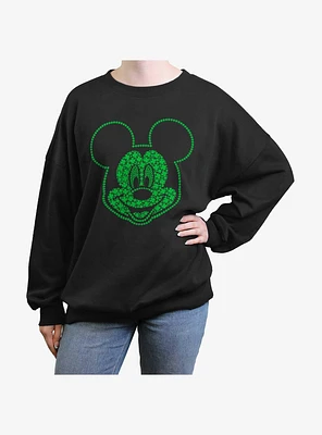 Disney Mickey Mouse Shamrocks Girls Oversized Sweatshirt