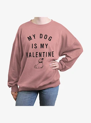 Disney Pixar Up Valentine Dug Girls Oversized Sweatshirt
