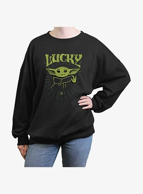 Star Wars The Mandalorian Force Of Luck Girls Oversized Sweatshirt