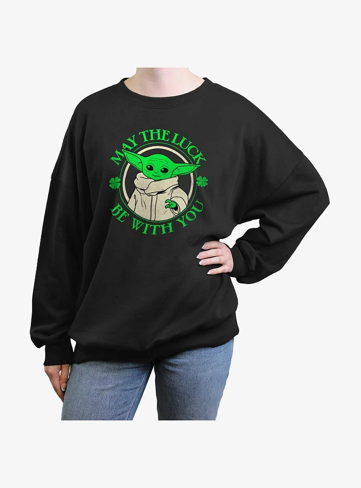 Star Wars The Mandalorian Luck Of Grogu Girls Oversized Sweatshirt