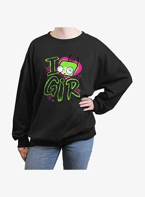 Invader ZIM Love Gir Girls Oversized Sweatshirt
