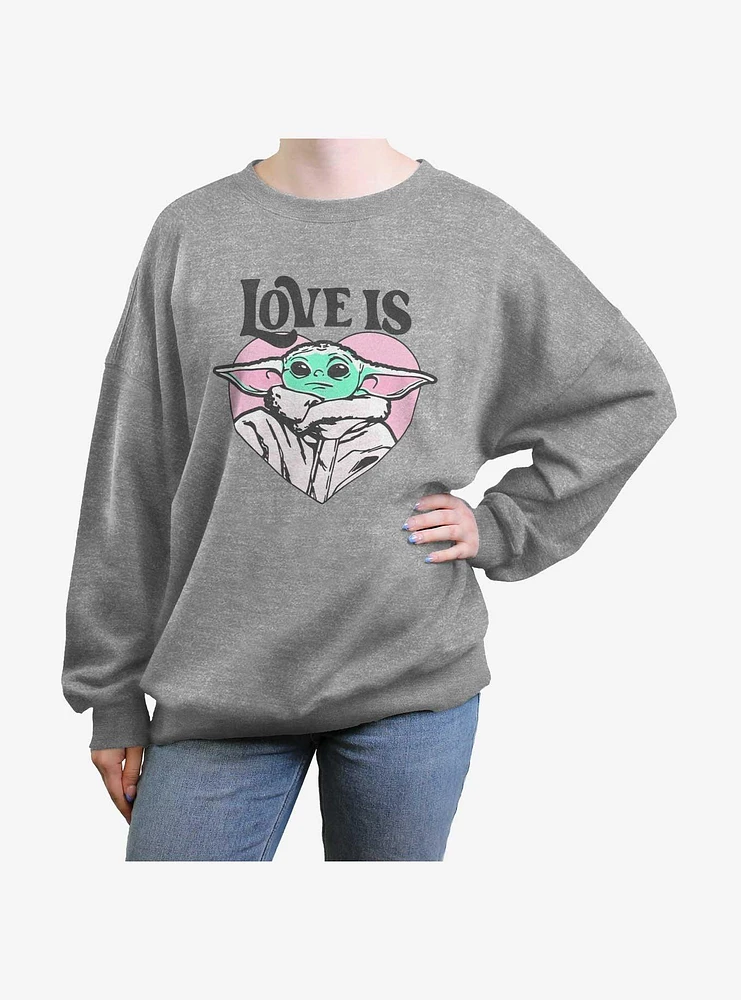 Star Wars The Mandalorian Love Is Grogu Girls Oversized Sweatshirt