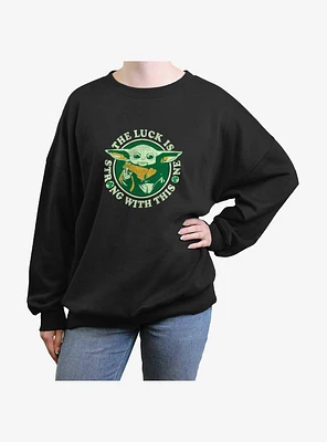 Star Wars The Mandalorian Child Lucky Force Girls Oversized Sweatshirt