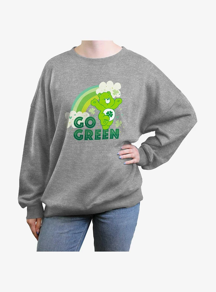 Care Bears Go Green Good Luck Bear Girls Oversized Sweatshirt