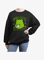 Care Bears Lucky Bear Head Girls Oversized Sweatshirt