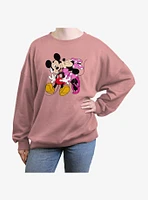 Disney Mickey Mouse & Minnie Hugs Kisses Girls Oversized Sweatshirt