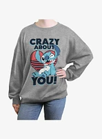 Disney Lilo & Stitch Crazy About You Girls Oversized Sweatshirt