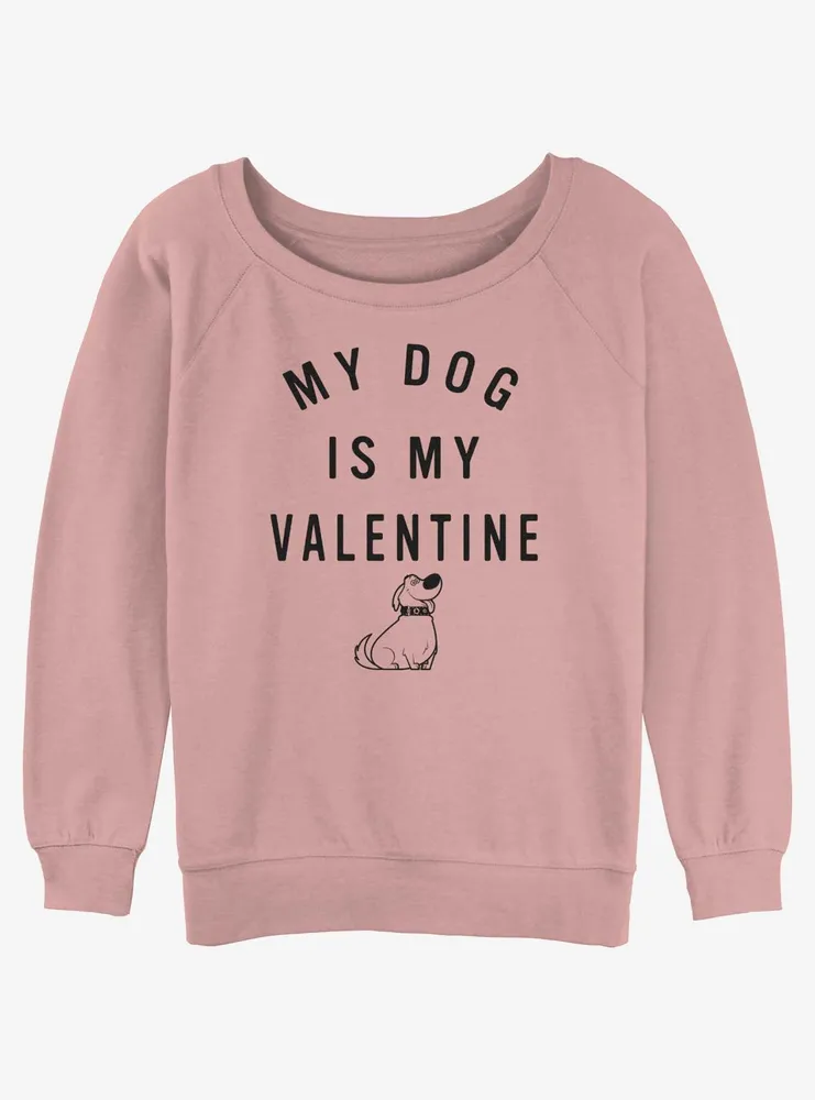 Disney Pixar Up Valentine Dug Womens Slouchy Sweatshirt