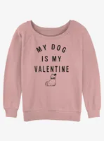 Disney Pixar Up Valentine Dug Womens Slouchy Sweatshirt