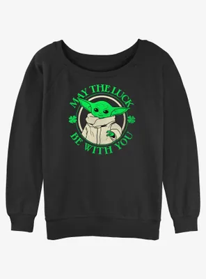 Star Wars The Mandalorian Luck Of Grogu Womens Slouchy Sweatshirt