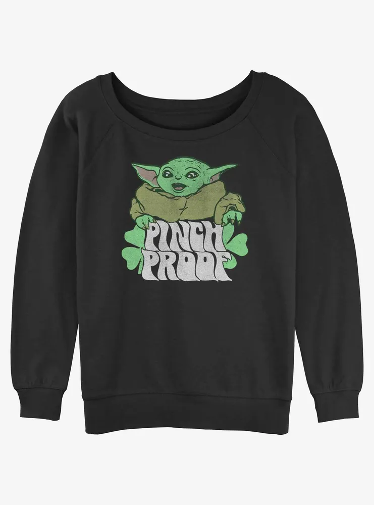 Star Wars The Mandalorian Pinch Baby Womens Slouchy Sweatshirt