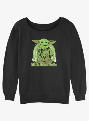 Star Wars The Mandalorian Litte Green Cutie Womens Slouchy Sweatshirt